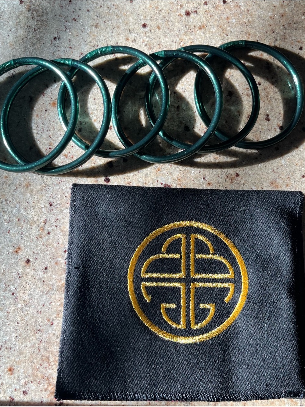✨ BuDhaGirl Frond Green All Weather Bangle (AWB) 6-Piece Stack Size XL ✨